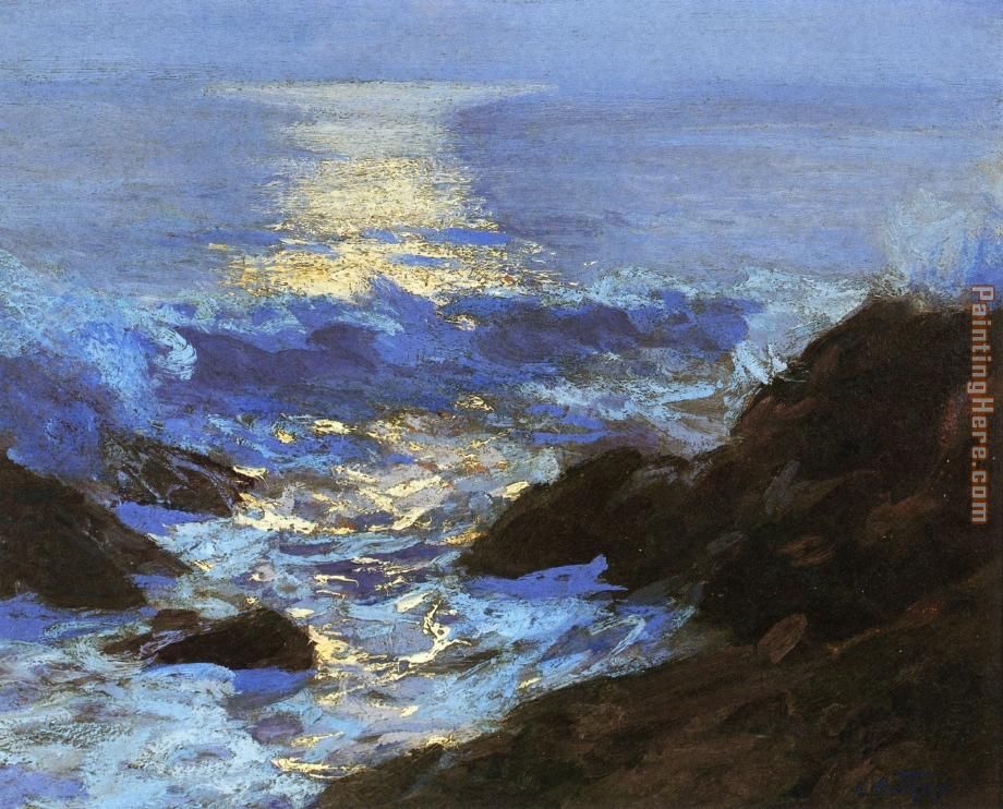 Seascape Moonlight painting - Edward Henry Potthast Seascape Moonlight art painting
